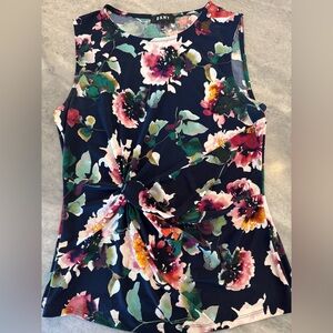 DKNY Navy Floral Twist-Front Sleeveless Tank. Never worn